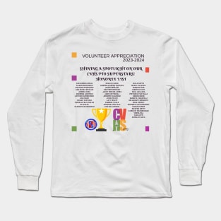 Volunteer appreciation 23-24 Honorees Long Sleeve T-Shirt